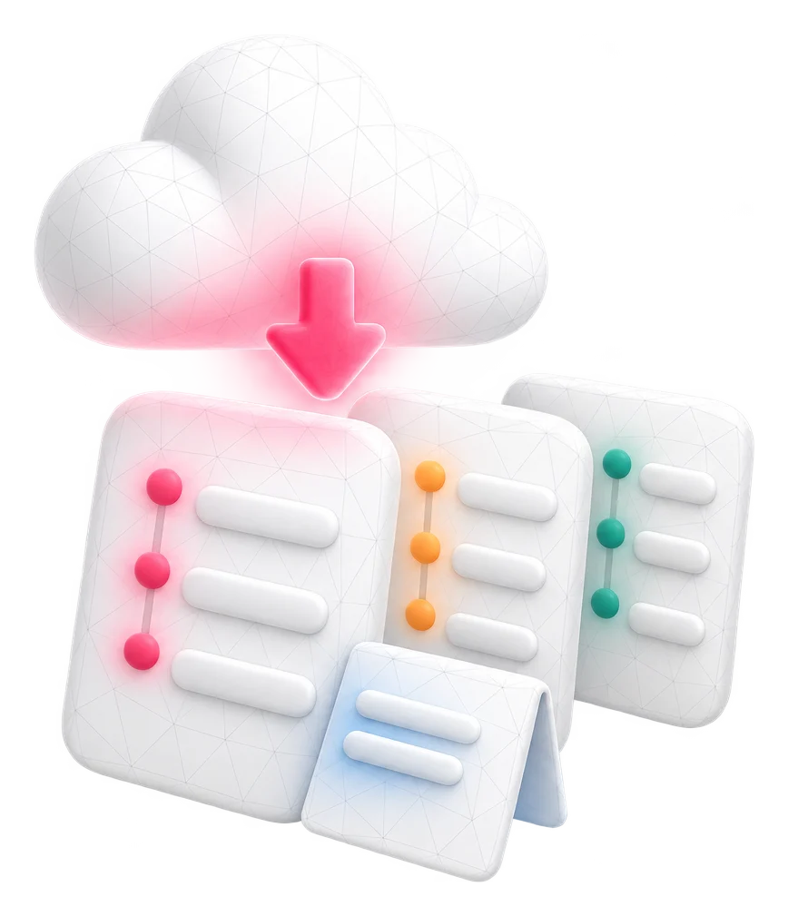 An illustration in soft white clay: three day cards standing in a row like diary pages, with a small cloud above them and a downward arrow glowing raspberry for falling air pressure.